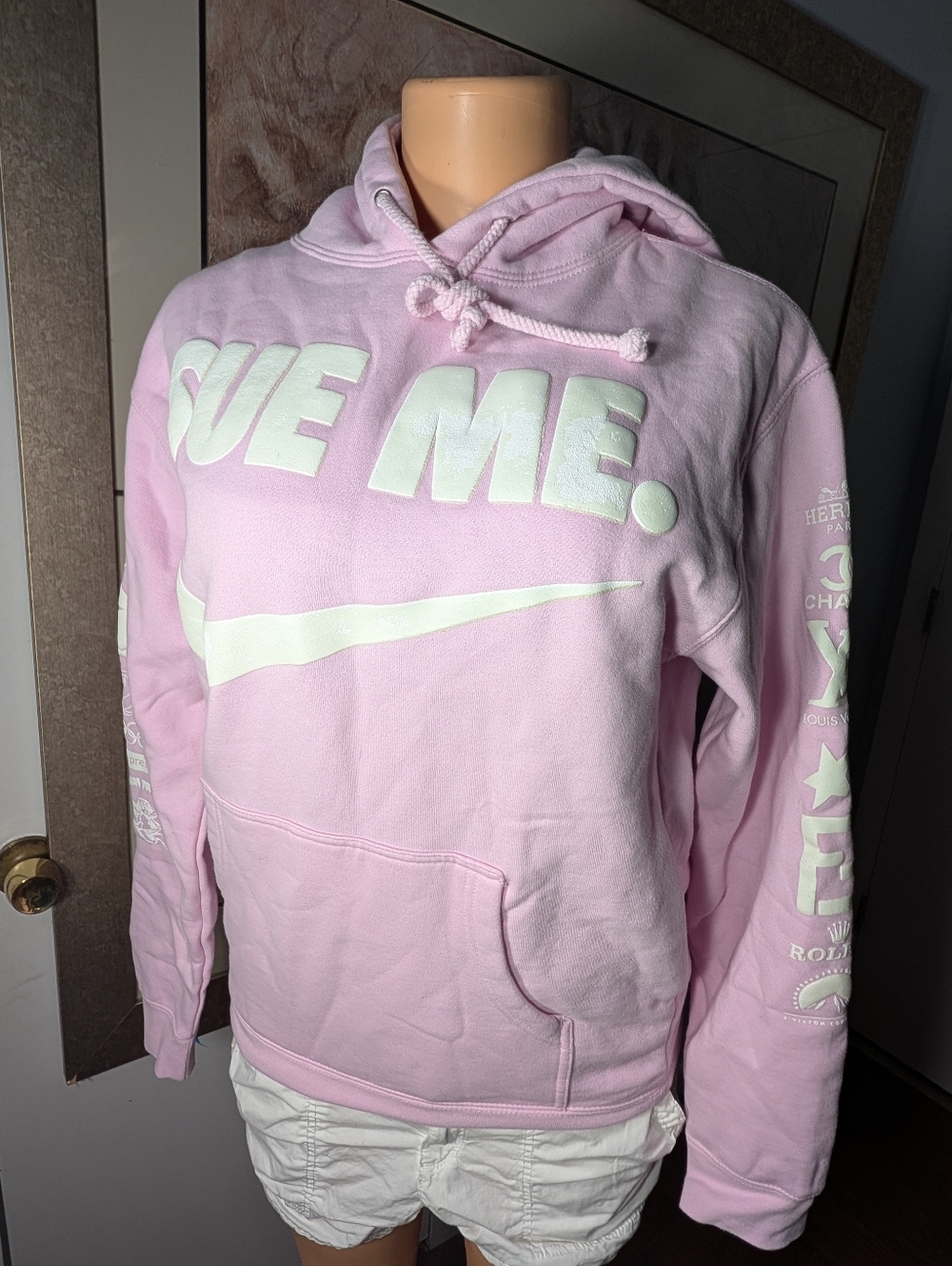 I.T.P Pink 'Sue Me.' Custom Graphic Women Hoodie With Various Labels Size S(Men)